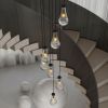 7 Light Dining Room Pendant Light, Large Chandelier Adjustable Hanging Line, Black Living Room Pendant Light, Foyer Chandelier, Stairwell Pendant Lig