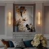 19.7" Natural Marble Wall Sconce, Gold Sconces Set of Two, Indoor Modern Bathroom Sconces Wall Lighting for Living Room, Bedroom, Hallway, Stairs