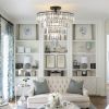 (Same as W1340110374/L5011) 20" Black Crystal Chandelier Ceiling Light, Modern Luxury 10-Light Flush Mount Light Fixture, Elegant Home Lighting for L