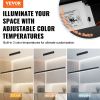 Dimmable Linear Pendant Light, 20W, 47 in LED Linear Light Fixture Chandelier with Acrylic Lampshade 3000K / 4000K / 6500K Color Temperature Adjustab