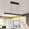 39-inch Walnut Wood Modern LED Pendant Light, Adjustable Hanging Light for Dining Room, Kitchen, Living Room â€“ Sleek Walnut Color Finish