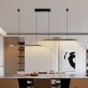 75-inch Modern Black and Gold LED Pendant Light, Adjustable Hanging Light for Dining Room, Kitchen, Living Room â€“ Sleek Dual Tube Design