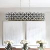 39" Contemporary Crystal and BlackGold Pendant Chandelier – Geometric Modern Light Fixture for Dining Room, Kitchen, or Living Room (Bulb Not Include