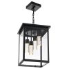 LED 5CCT Large Outdoor Pendant Light Fixtures, Exterior Hanging Lantern LED Integrated Bulbs Included for Porch Patio Yard Garden, Outside Hanging La