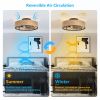 20 Inch Caged Ceiling Fans with Lights Flush Mount,Low Profile Fabric Farmhouse Bladeless Ceiling Fan with Remote, Farmhouse White Ceiling Fan for Be