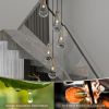 5 Light Cluster Pendant Light, Brass High Ceiling Chandeliers Adjustable, Living Room Pendant Light, Foyer Chandeliers, Stairwell Pendant Lights,E12