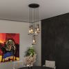 5 Light Cluster Pendant Lights, Black High Ceiling Chandeliers Adjustable, Living Room Pendant Light, Foyer Chandeliers, Stairwell Pendant Lighting,