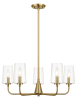 Dazzle Five Lights Chandelier With Clear Seeded Glass -Satin Brass