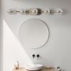 Bathroom Vanity Light, LED 5 Bulb Crystal Sand Acrylic Shades, Wall Mounted Decorative Lighting Fixture, Suitable for Bathroom Vanity Mirror (Champag