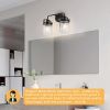 2-Light with Clear Glass Shade, Modern Sconce, Industrial Indoor Light Fixture for Bathroom Living Room Bedroom Over Kitchen Sink, E26 Socket, [No Bu