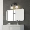 2-Light with Clear Glass Shade, Modern Sconce, Industrial Indoor Light Fixture for Bathroom Living Room Bedroom Over Kitchen Sink, E26 Socket, [No Bu