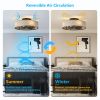 Caged Ceiling Fans with Lights Flush Mount,Low Profile Ceiling Fan with Remote,20 Inch Farmhouse White Ceiling Fan for Bedroom,6 Speeds Reversible Si