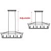 6-Light Kitchen Island Lighting Linear Chandelier Farmhouse Large Black Pendant Lighting for Dining Room Over Table, Vintage Candle-Like Geometric Li