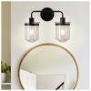 Wall Sconces Set of 2 with Clear Glass Shade,Modern Wall Sconce, Industrial Indoor Wall Light Fixture for Bathroom Living Room Bedroom Over Kitchen S