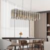 (Same as W1340P189407/L5018) Modern Oval Crystal ceiling chandelier Luxury Home Decor Light Fixture (No Bulbs)