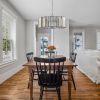 (Same as W1340120171/L5017) 17" Chrome Crystal Pendant Chandelier, Modern Hanging Light Fixture with Adjustable Height, 4-Light E26 Base for Living R