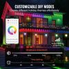 VEVOR RGB Outdoor String Lights, 50FT, Outside Patio Lights with APP Control 15 Bulbs, 15 Single-Color Adjustable Brightness Time Setting, Waterproof