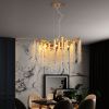 24-inch Modern Golden Pendant Light with Cascading Crystal Strands, Ideal for Living Room, Dining Room and Foyer, High-End Decorative Lighting Fixtur