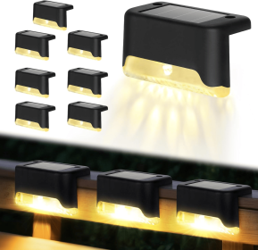 32/16 PCS Decorative Light Solar Energy Waterproof and Dustproof Light Source Sensing Suitable for Shopping Malls Guardrails Decks Stairs Gardens Cour (Color: Warm light 8PCS)