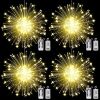 4 Packs; Fairy String Lights Christmas Lights; 90LED 8 Modes Dimmable String Fairy Lights With Remote Control; Waterproof Copper Wire Decorative Hang