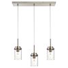Kitchen Pendant Lighting Over Island 3 Lights Linear Chandelier Matte Black/ Brushed Nickel Finish Dining Room Light Fixtures Ceiling Hanging Lamp wi