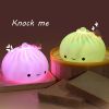 1pc Cute Dumpling Night Light, Silicone Cute Bun Lamp With Touch Control, Kawaii Nursery Light For Room Bedroom Home Decor, Valentine's Day Birthday