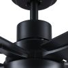 52 in. Integrated LED Farmhouse Indoor/Outdoor Black Smart Ceiling Fan with Remote Control